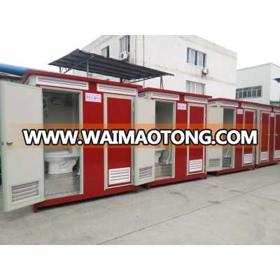 Twin red mono mobile container public toilet for sale